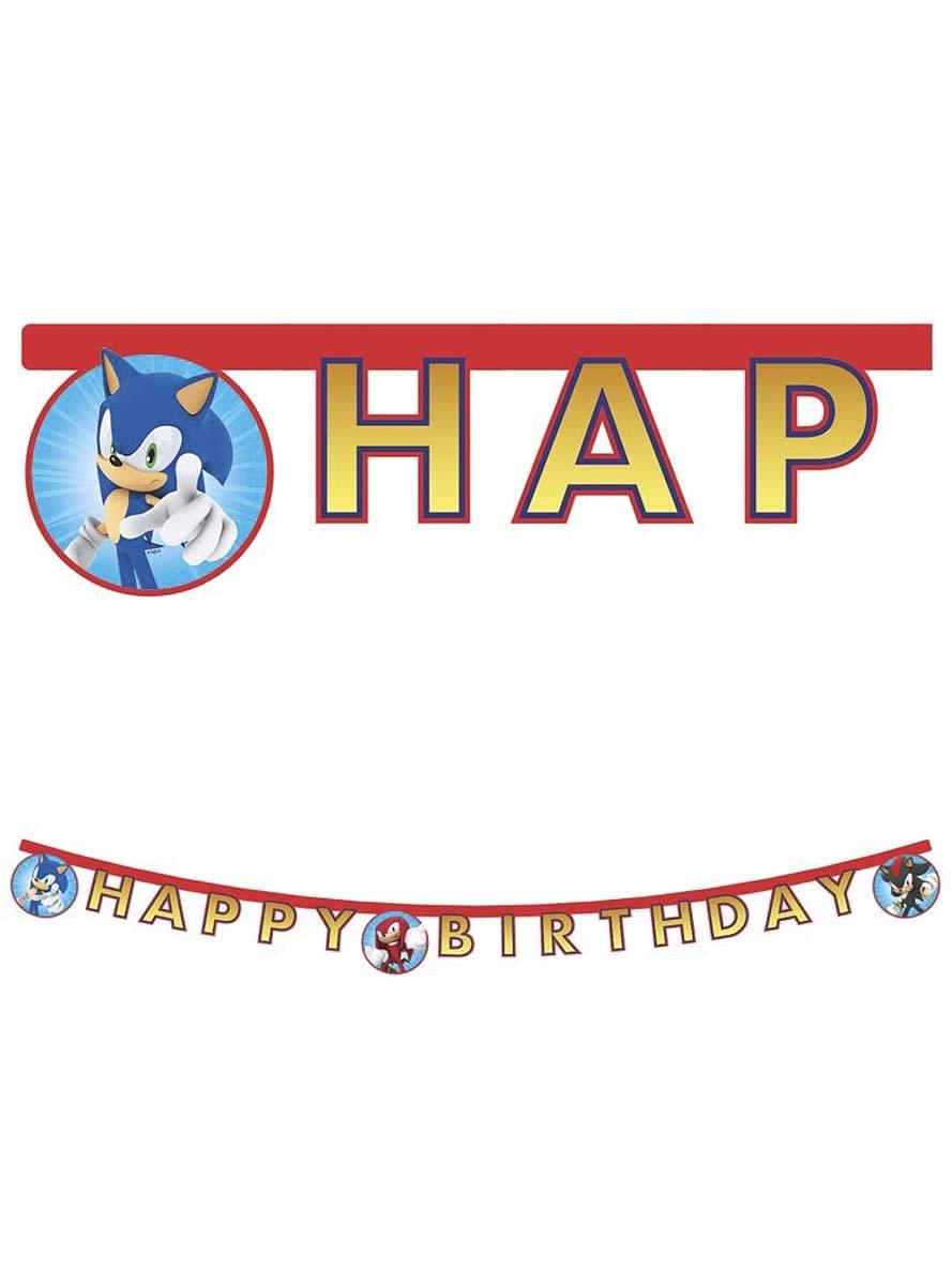 Sonic Happy Birthday Bunting