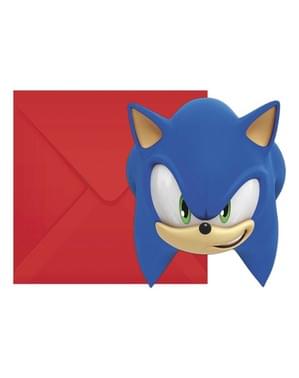 6 invitaciones de Sonic
