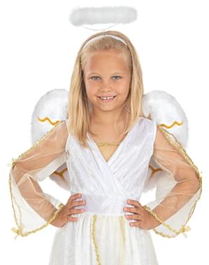 Ailes d'ange blanches et dorées enfant