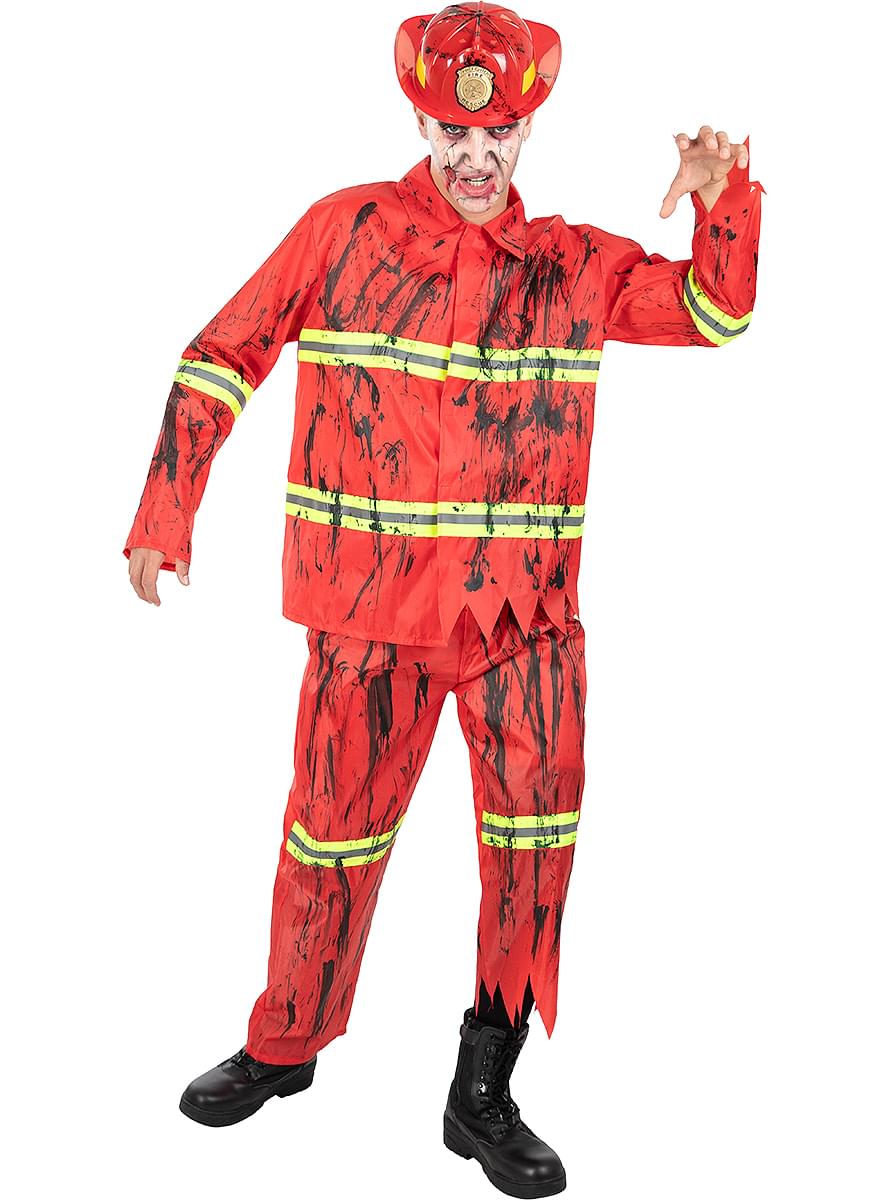 Zombie Firefighter Costume for Men Plus Size