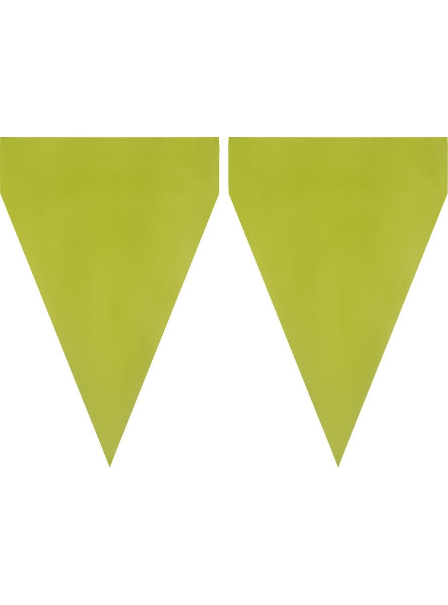 1 ghirlandă de stegulețe culoare verde lime - Culori simple