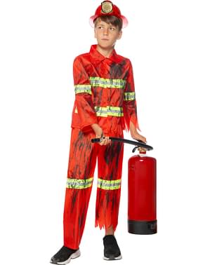 Costume da pompiere zombie per bambini