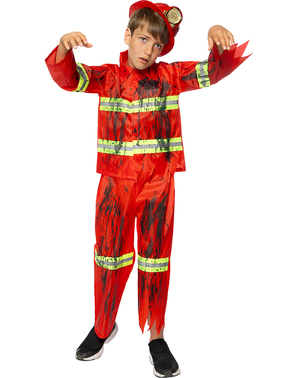 Zombie Feuerwehrmann Kostüm für Kinder