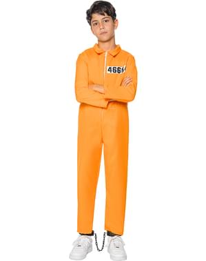 Costum portocaliu de condamnat pentru copii