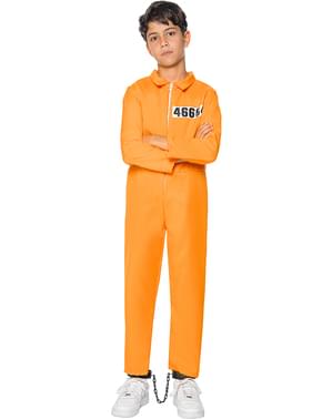 Оранжев костюм на затворник за деца