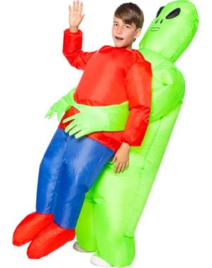 Costume gonfiabile unicorno per bambini adulti ET verde alieno