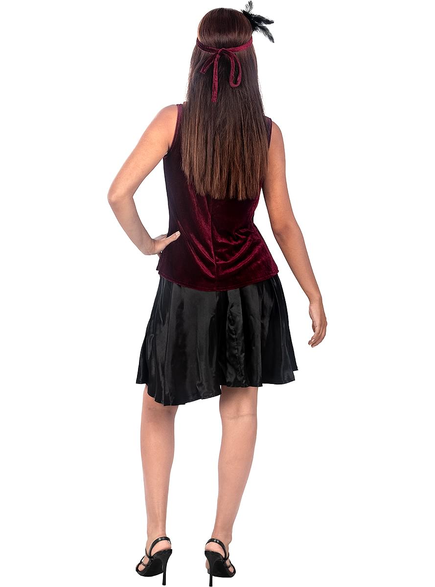 Disfraz de charlestón terciopelo para mujer talla grande