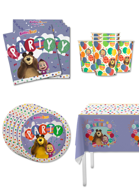 Masha and the Bear Birthday Decoration Kit for 8 People