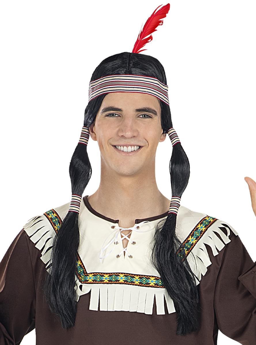 Indianperuk med flätor