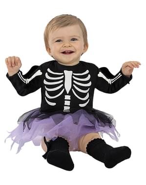 Costume da scheletro per bambina bebè