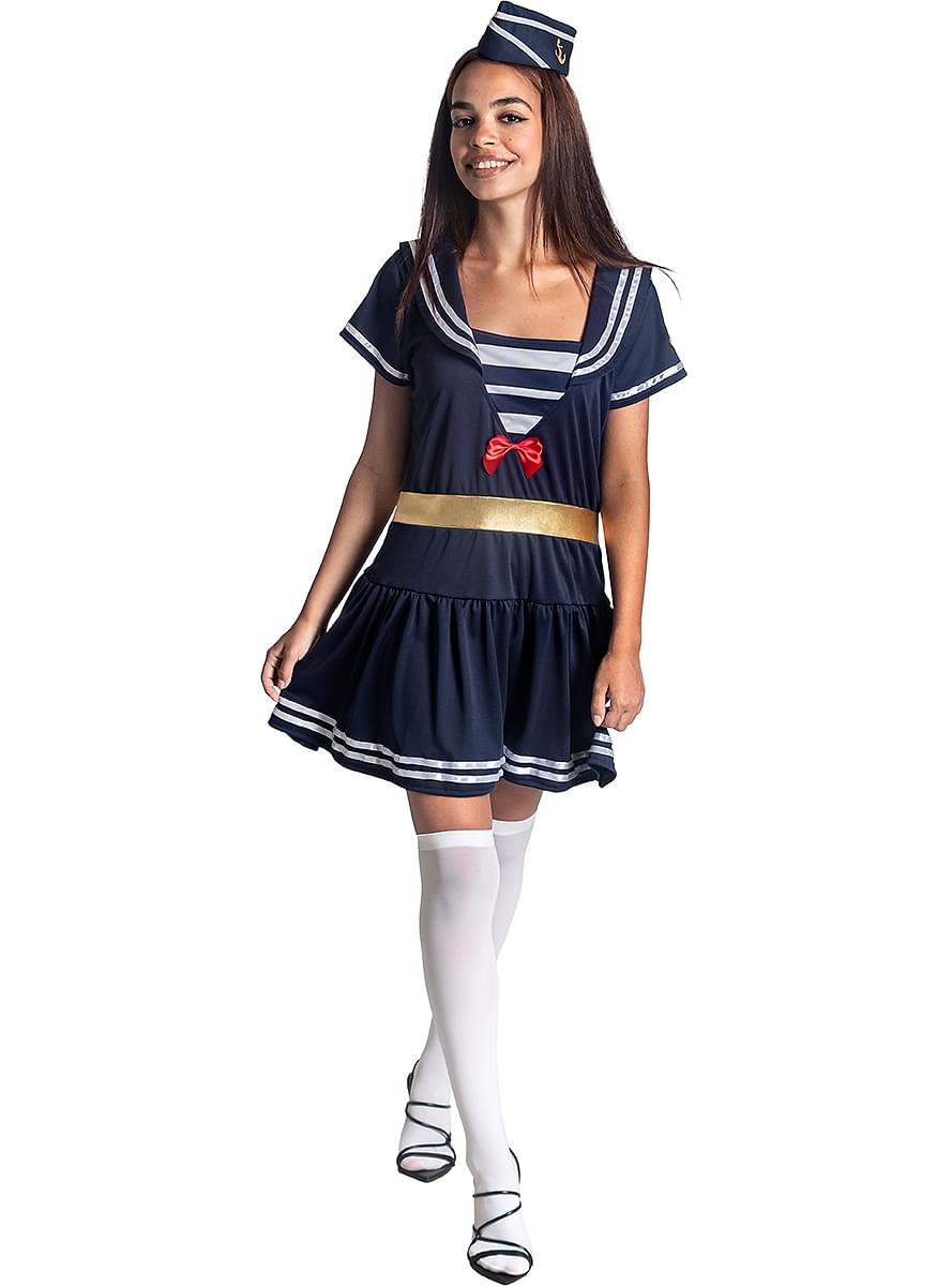 Sjømannskostyme til Kvinner Plus Size