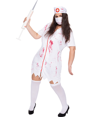 Costum de asistentă zombi pentru femei mărimi mari