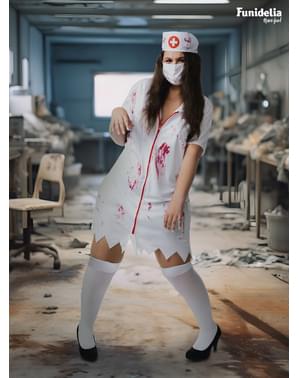 Zombie-Krankenschwester Kostüm für Damen in großer Größe
