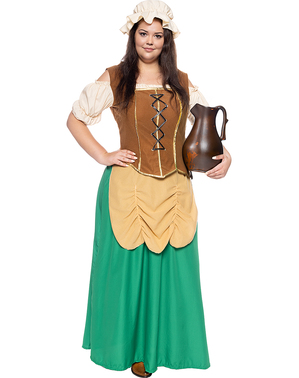 Plus size kostým středověký hostinský pro ženy
