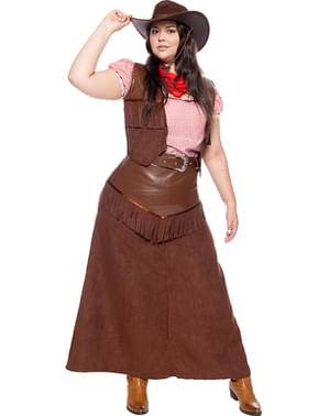 Cowgirl Kostüm Deluxe für Damen in großer Größe