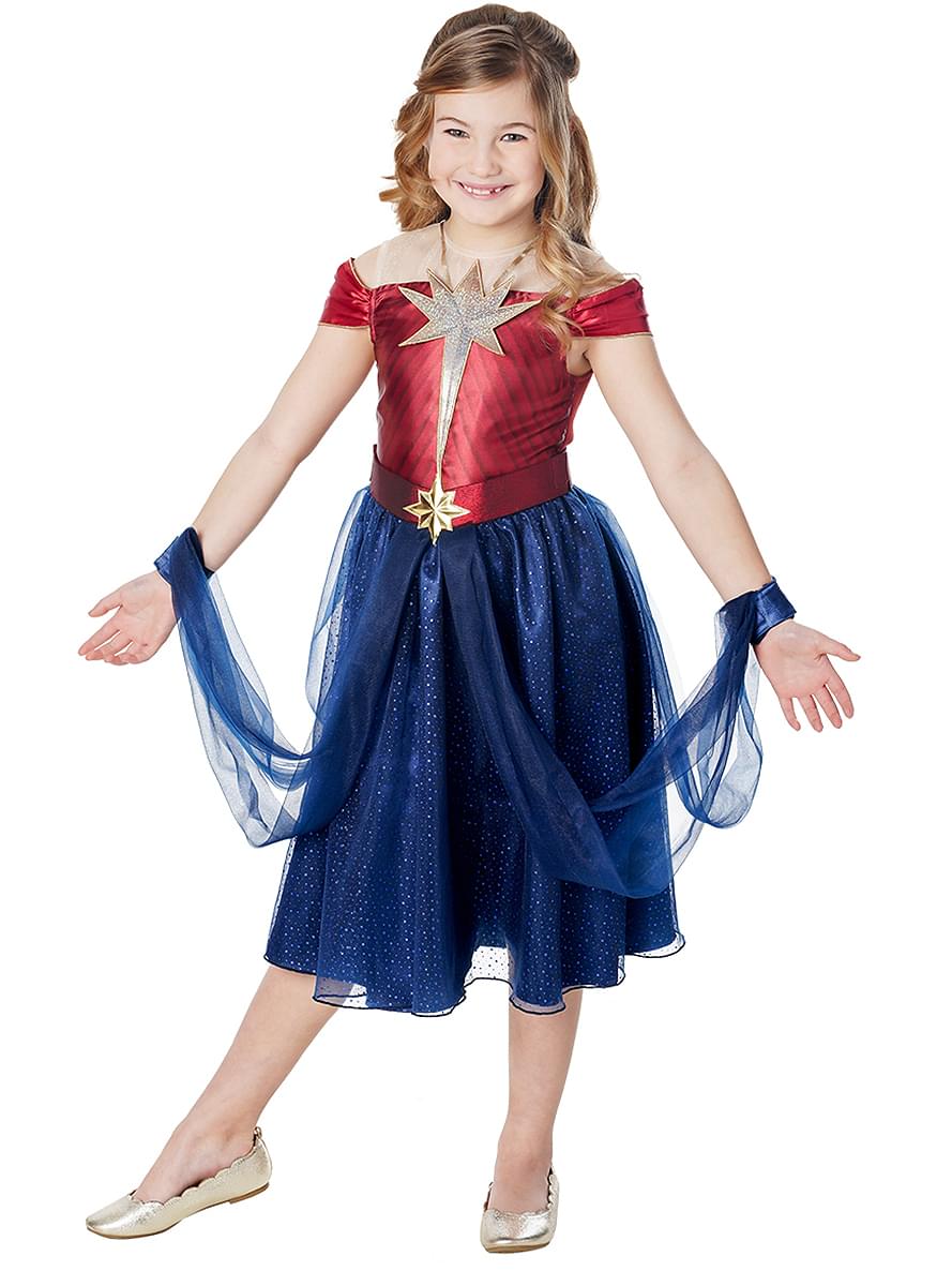 Fato de Captain Marvel Deluxe para menina