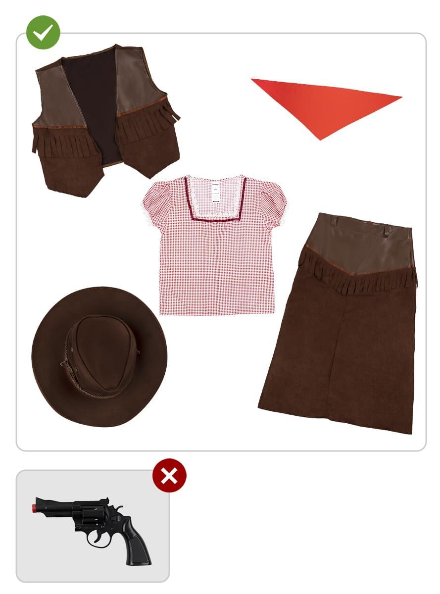Disfraz de vaquera Deluxe para mujer talla grande