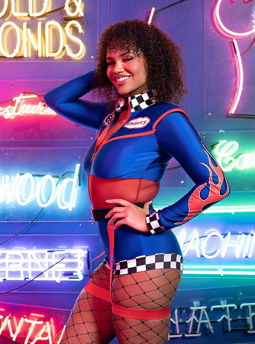 Déguisement pilote de course sexy femme