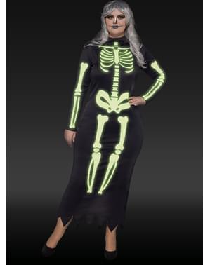 Disfraz de esqueleto elegante para mujer talla grande
