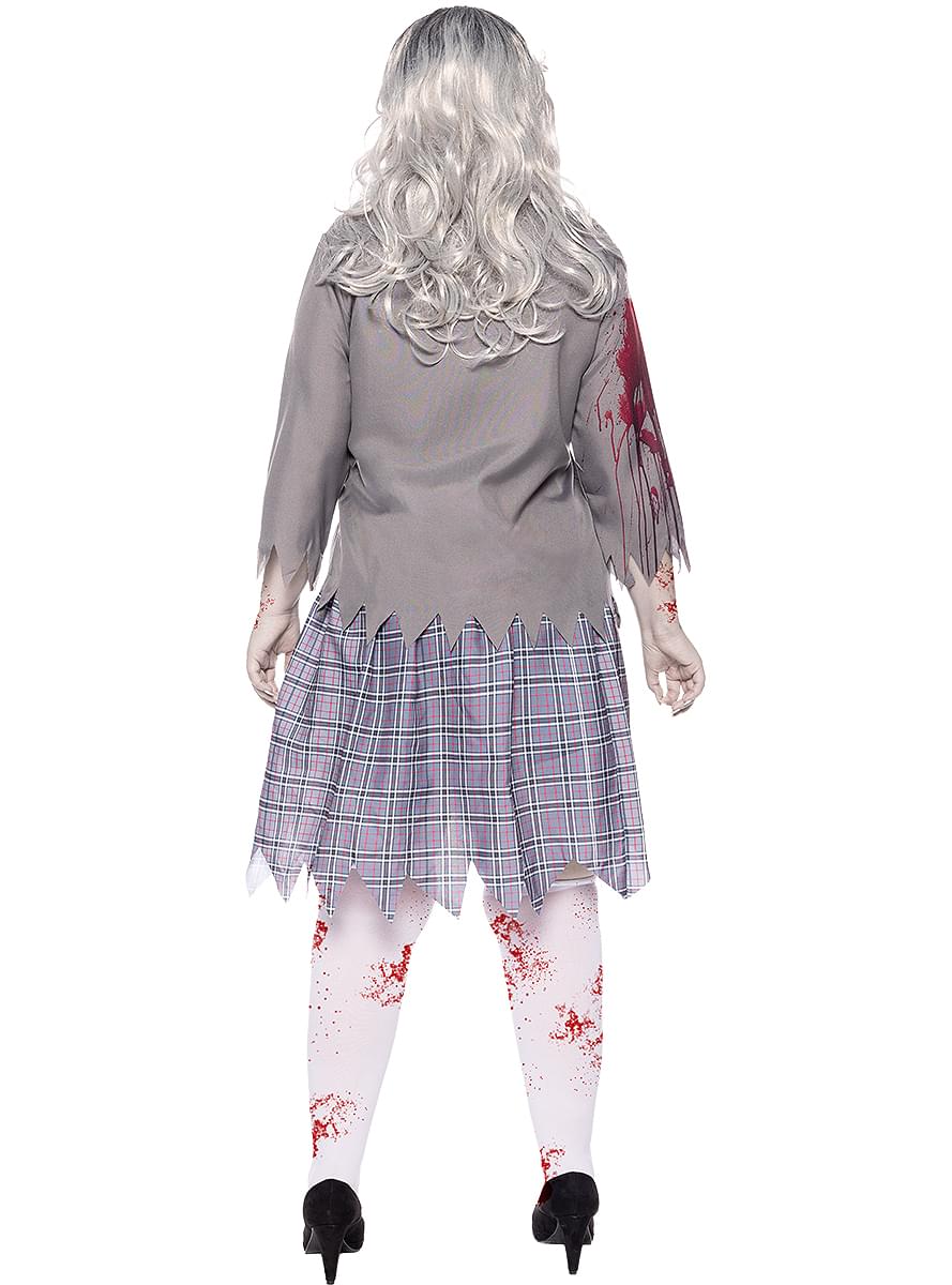 Costume da studentessa zombie da donna taglie forti