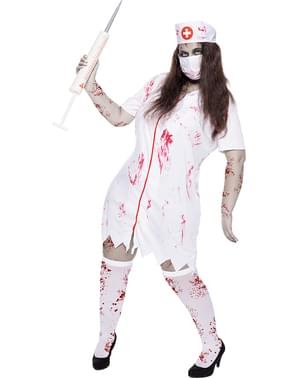 Costum de asistentă zombi pentru femei mărimi mari