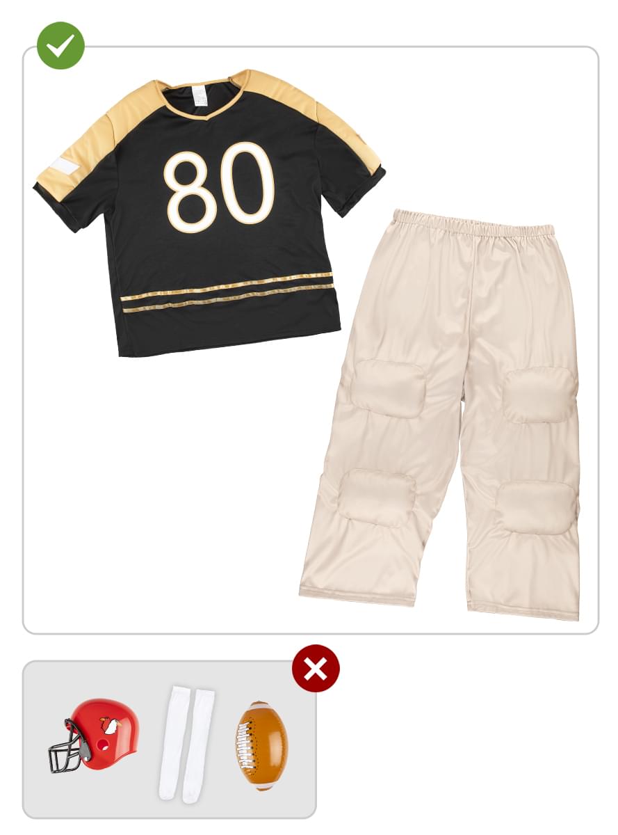 Costume da giocatore di football americano muscoloso da uomo