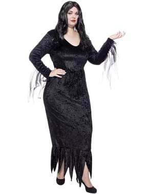 Dámsky kostým Morticia Addams v nadmernej veľkosti – the Addams Family