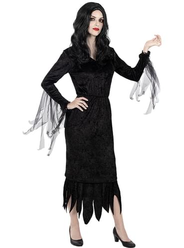 Générique Vestido Gótico Mujer Morticia Addams con Corsé Collar de Encaje Mangas de Disfraz de Halloween Mujer Renacentista para Halloween Vestido de Bruja Vampiro Practicante de Magia Negra, Negro Générique Vestido Gótico Mujer Morticia Addams con Corsé Collar de Encaje Mangas de Disfraz de Halloween Mujer Renacentista para Halloween Vestido de Bruja Vampiro Practicante de Magia Negra, Negro