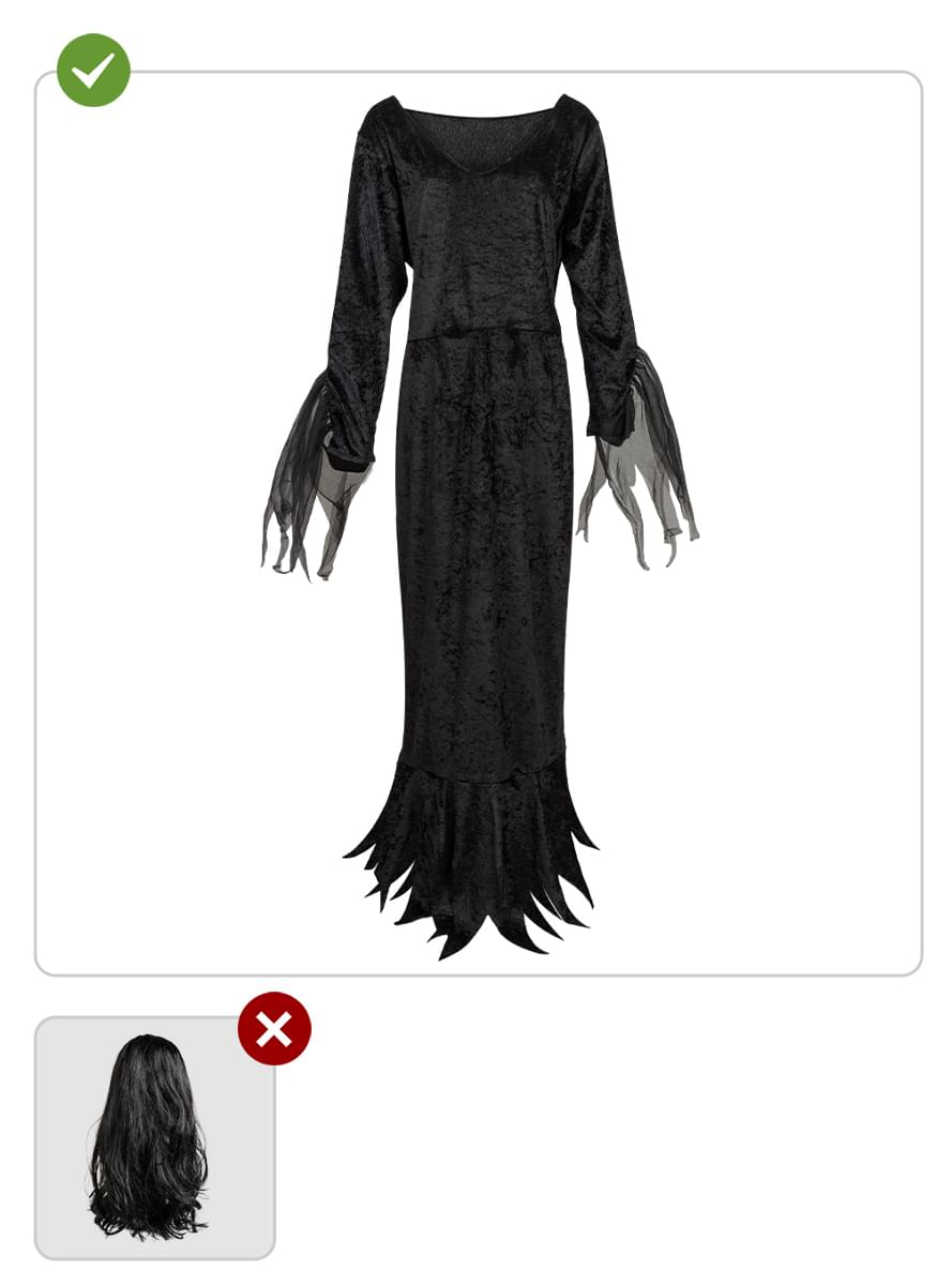 Costume da Morticia Addams da donna taglie forti - La Famiglia Addams