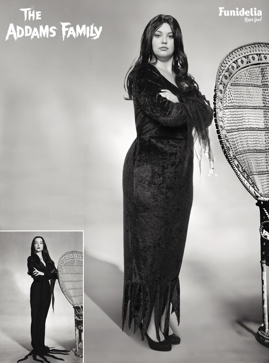 Maskeraddräkt Morticia Addams för henne stor storlek - The Addams Family