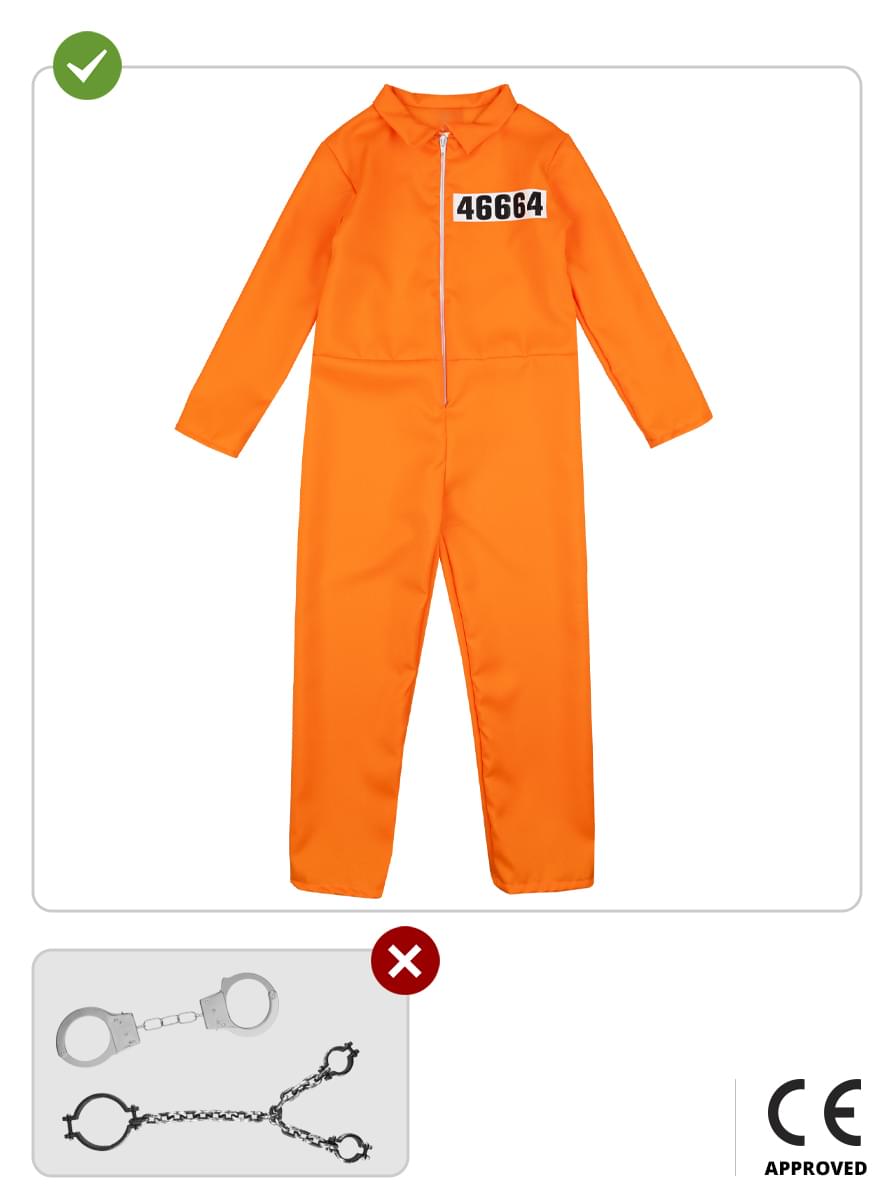Maskeraddräkt fånge orange för barn