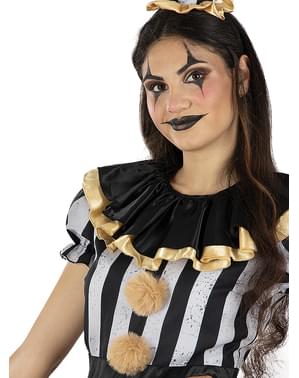 Fato de palhaço aterrador deluxe para mulher