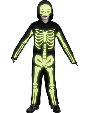 Costum de schelet fosforescent pentru copii