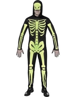 Costume da scheletro fosforescente da uomo