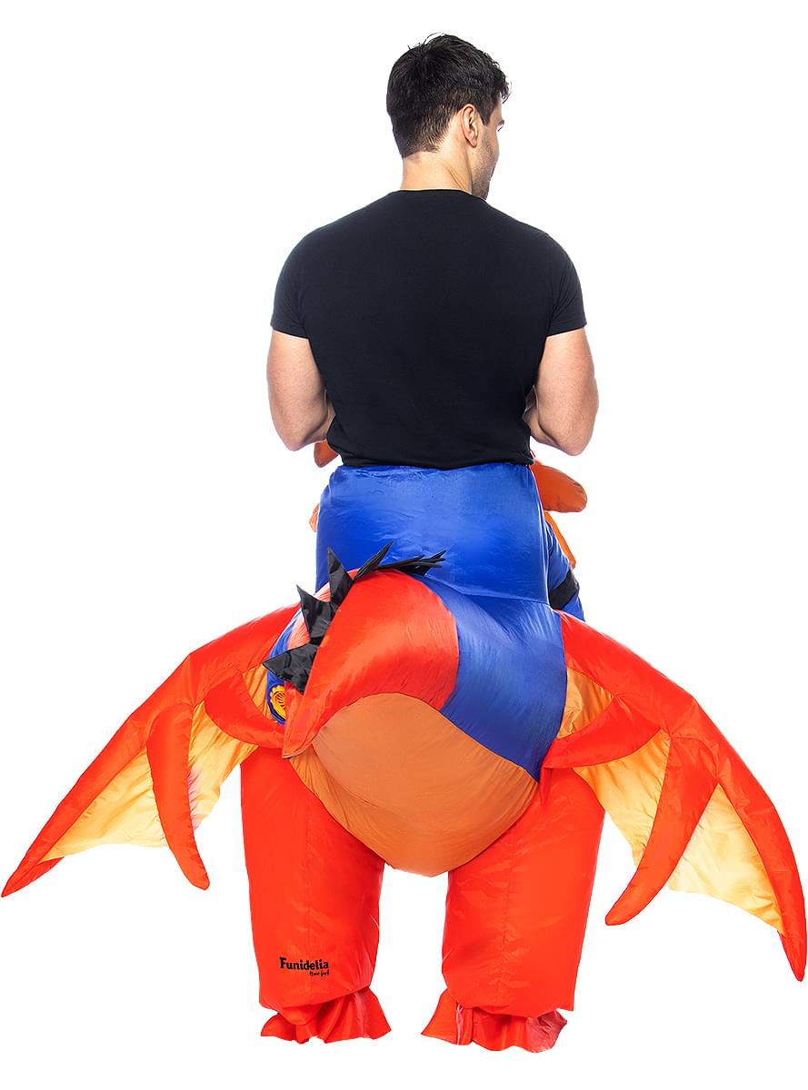 Opblaasbare Dragon Piggyback Kostuum voor Volwassenen