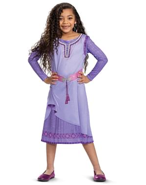 Disney New Movie Wish Asha Princess Girls Costume Fancy Vestidos Party  Dress Purple Dress Cosplay Halloween Clothes