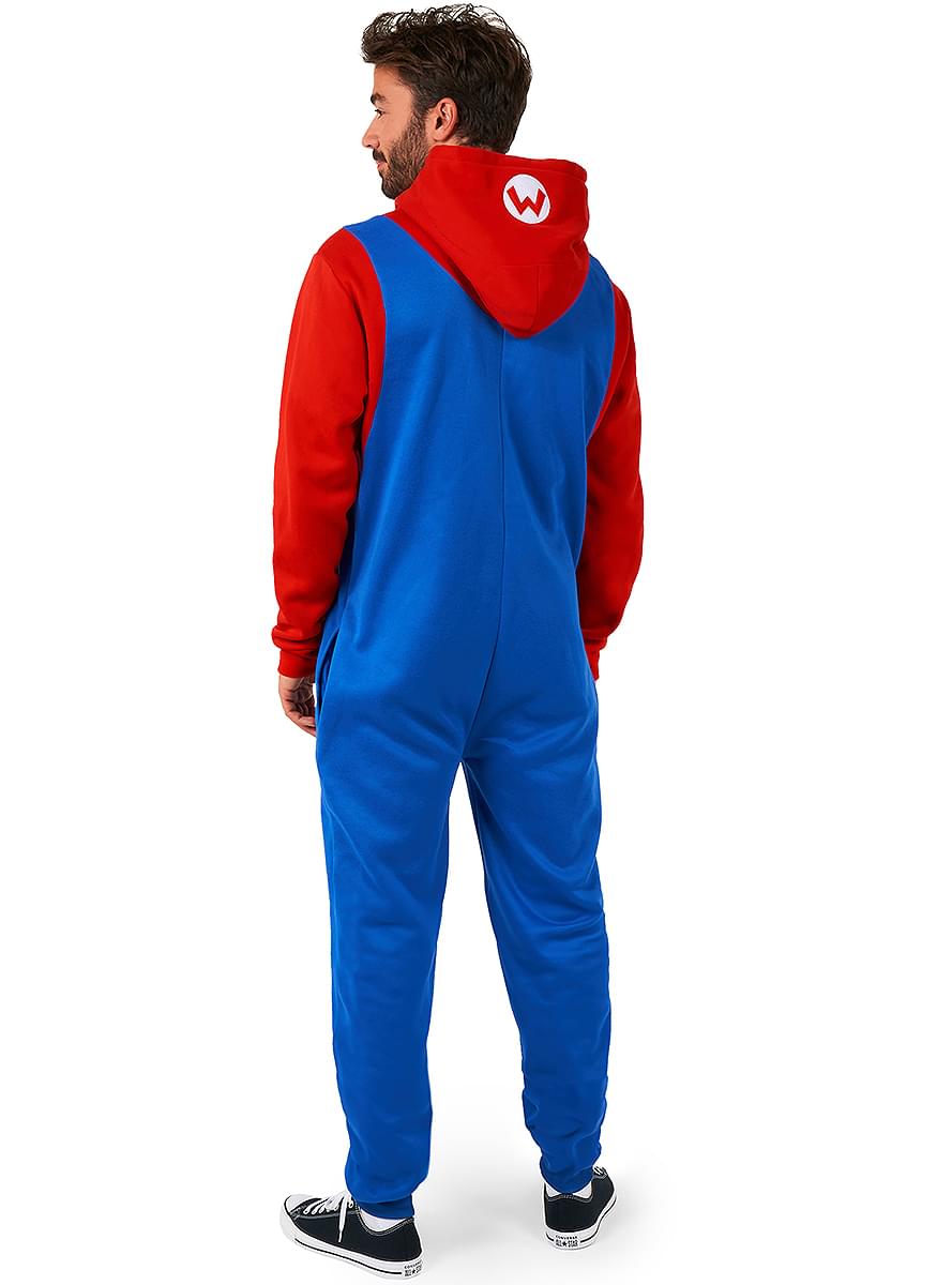 Mario Onesie Kostüm für Erwachsene - Super Mario Bros