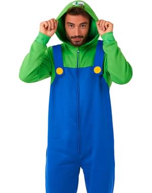 Luigi Onesie Costume for Adults - Super Mario Bros