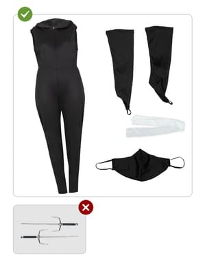 Costum de Ninja pentru femei, mărimi mari