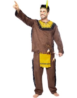 Deluxe indianer kostume til mænd Plusstørrelse