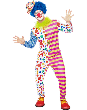 Costume da clown deluxe per uomo taglie forti