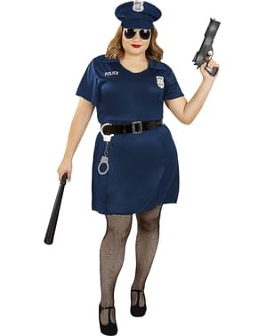Politibetjent kostume til kvinder Plusstørrelse