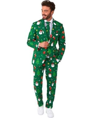 Costum verde de Moș Crăciun „Festivity Green” - Opposuits