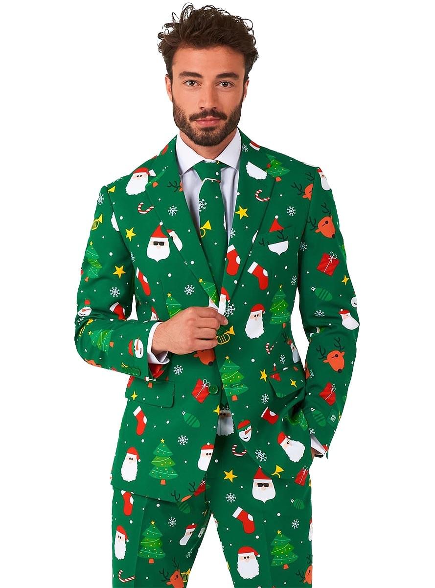Green Santa Claus “Festivity Green” Suit - OppoSuits