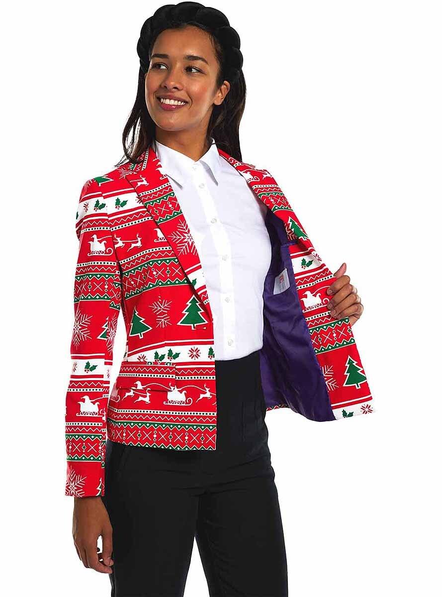 Americana navideña roja para mujer - Opposuits
