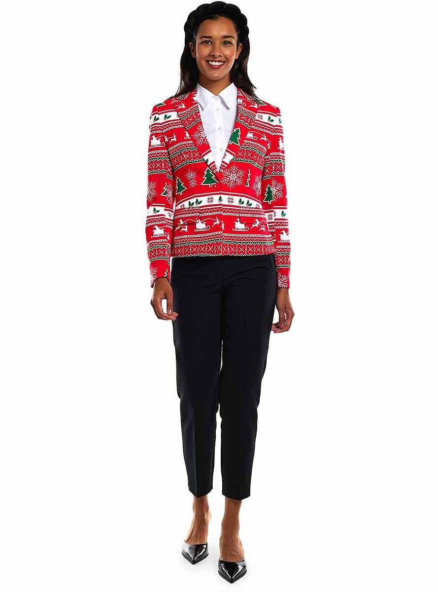 Rode kerstblazer voor vrouwen - OppoSuits