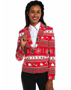 Rode kerstblazer voor vrouwen - OppoSuits