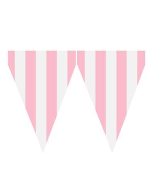 1 Fähnchengirlande rosa - Unifarben