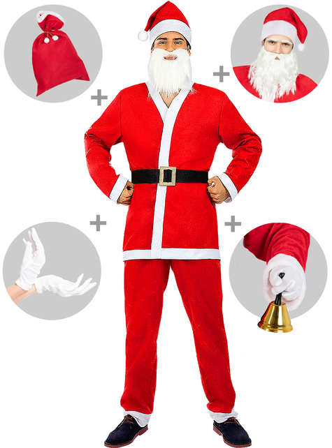 Disfraz de Papá Noel para hombre con accesorios