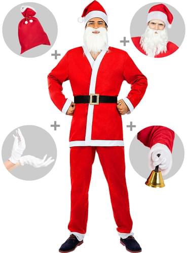 Deguisement de Pere Noel homme avec accessoires grande taille Funidelia